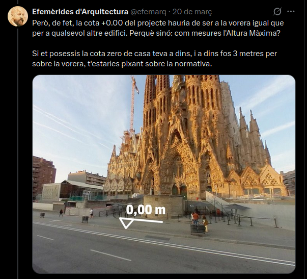 Explicació cota 0 per Efemèrides d'Arquitectura